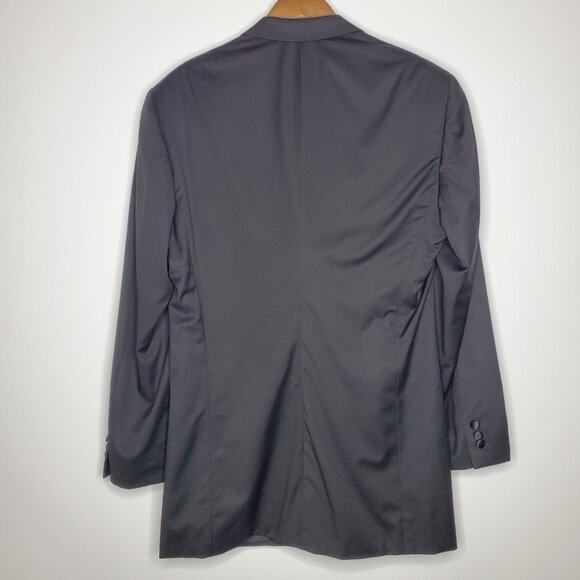Armani Collezioni Italy Mens Black Single Button Tuxedo Jacket Wool Size 42L - Picture 3 of 8